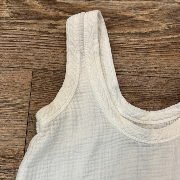Faherty Organic Cotton Women's Size XS White Gauze Tank Top Relaxed Minimalist - Picture 7 of 14
